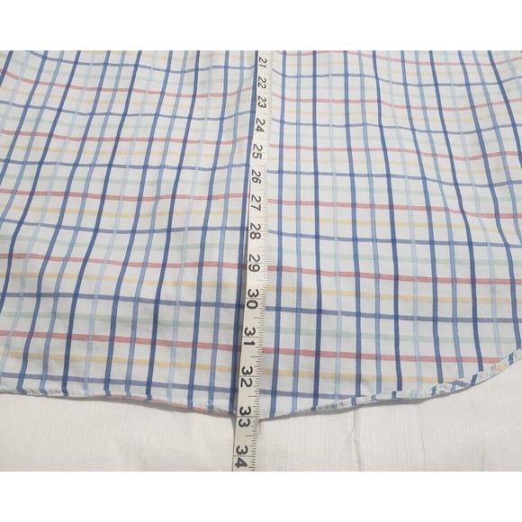 Peter Millar Men's Size Large Grid Check 100% Cotton Button Up Long Sleeve Shirt - Picture 6 of 6